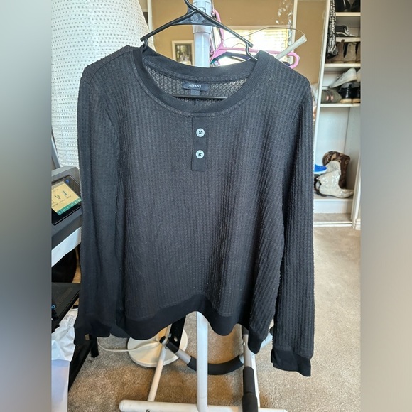 alfani intimates L Women’s Crew Neck Gray Sweater Button Pull Over NWOT Comfy - Picture 1 of 11